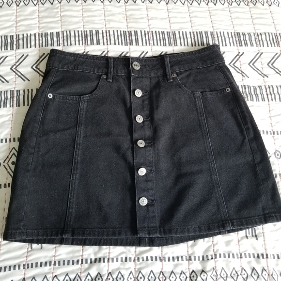American Eagle Hi Rise A Line Skirt Black 6 - Picture 2 of 10